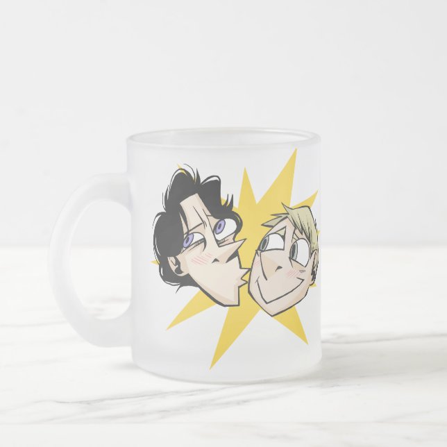 Boyfrans Frosted Glass Coffee Mug (Left)