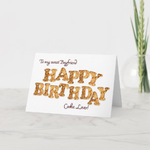 Boyfriend, a Birthday card for a cookie lover