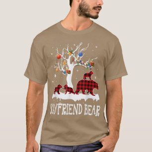 Boyfriend Bear Christmas Pajama Red Plaid Buffalo T-Shirt