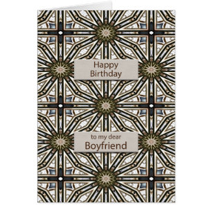 Boyfriend Birthday Abstract Mandala Design Cards