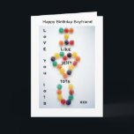 Boyfriend Birthday Card Love you Lots Jelly Tots<br><div class="desc">I have created this great birthday card image. You can put your own message inside. Please take a look at my other items with this image.</div>