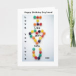 Boyfriend Birthday Card Love you Lots Jelly Tots<br><div class="desc">I have created this great birthday card image. You can put your own message inside. Please take a look at my other items with this image.</div>