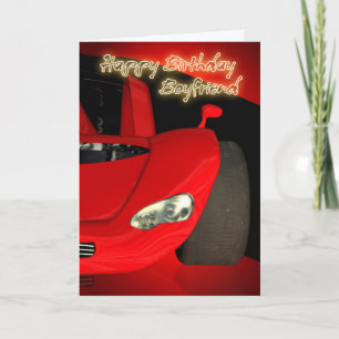 Boyfriend Birthday Card With Red Sports Car
