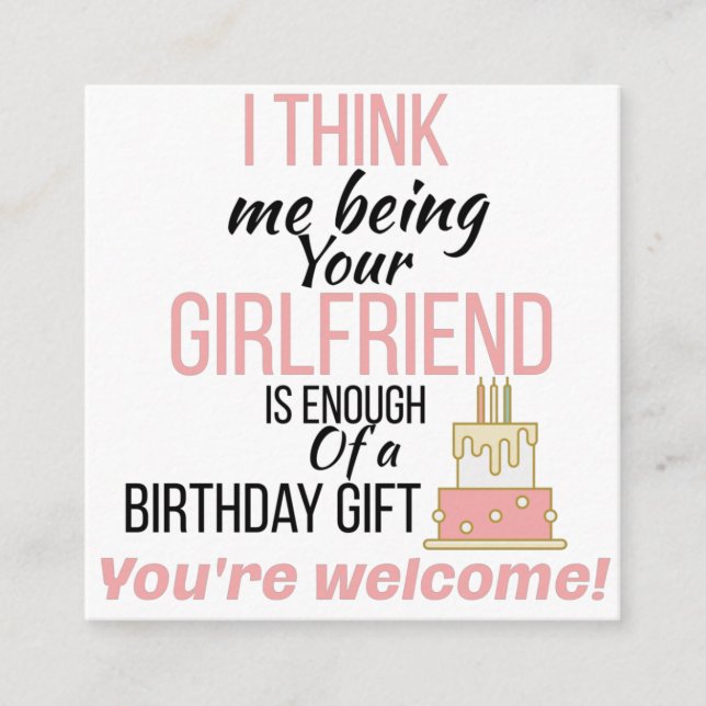 boyfriend Birthday Enclosure Card (Front)