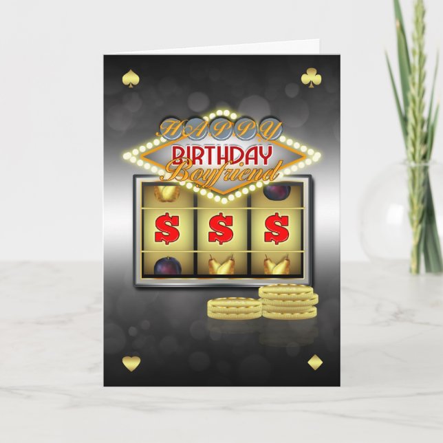 Boyfriend Birthday Greeting Card With Slots And Co (Front)