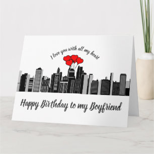 Boyfriend Birthday Love my Heart City Streets Card