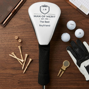 Boyfriend Birthday Monogram Initials Man Of Merit Golf Head Cover