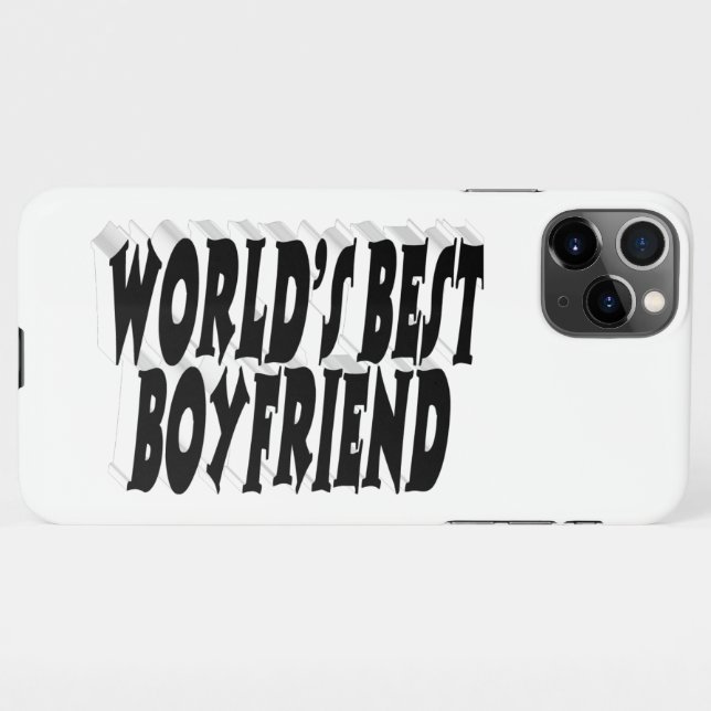 Boyfriend black 3d text iPhone case (Back Horizontal)