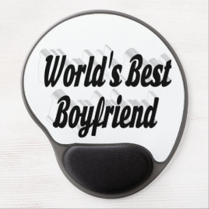 Boyfriend black script gel mouse pad