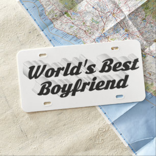 Boyfriend black script license plate