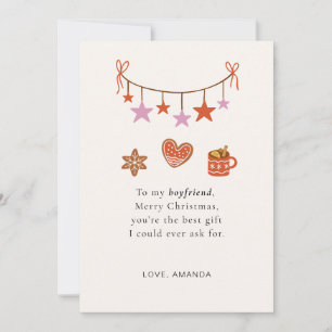 Boyfriend Christmas Card Cute Personalized