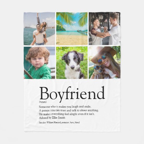 Boyfriend Definition 6 Photo Collage Fun Fleece Blanket