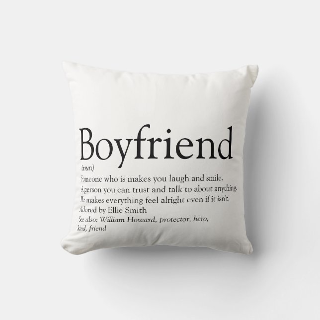 Boyfriend Definition Best Ever Personalised Throw Pillow (Front)