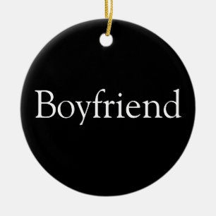 Boyfriend Definition Black and White Fun Ceramic Ornament