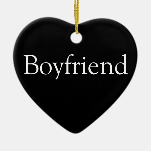 Boyfriend Definition Black and White Modern Ceramic Ornament