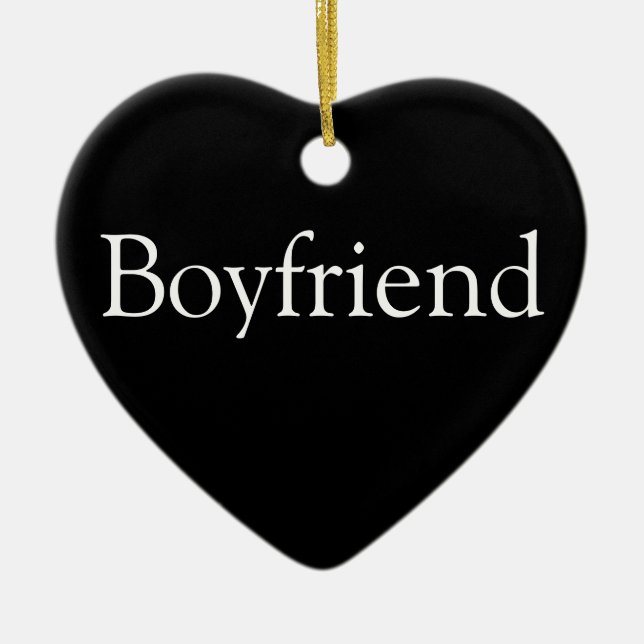 Boyfriend Definition Black and White Modern Ceramic Ornament (Front)