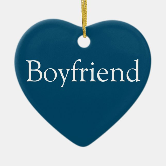Boyfriend Definition Modern Blue Fun Ceramic Ornament (Front)