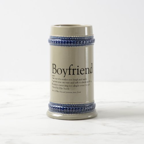 Boyfriend Definition Quote Fun Beer Stein
