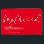 Boyfriend Definition Script Love Heart Red Magnet<br><div class="desc">Personalise for your special boyfriend to create a unique anytime gift. A perfect way to show him how amazing he is every day. Designed by Thisisnotme©</div>