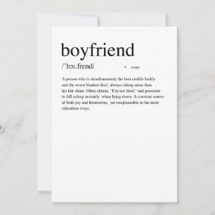 Boyfriend Definition Valentine's Day Card