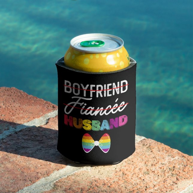 Boyfriend Fiance Husband Gay Marriage Groom LGBTQ Can Cooler (In Situ Pool)
