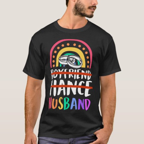 Boyfriend Fiance Husband Gay Pride Wedding Bohemia T_Shirt