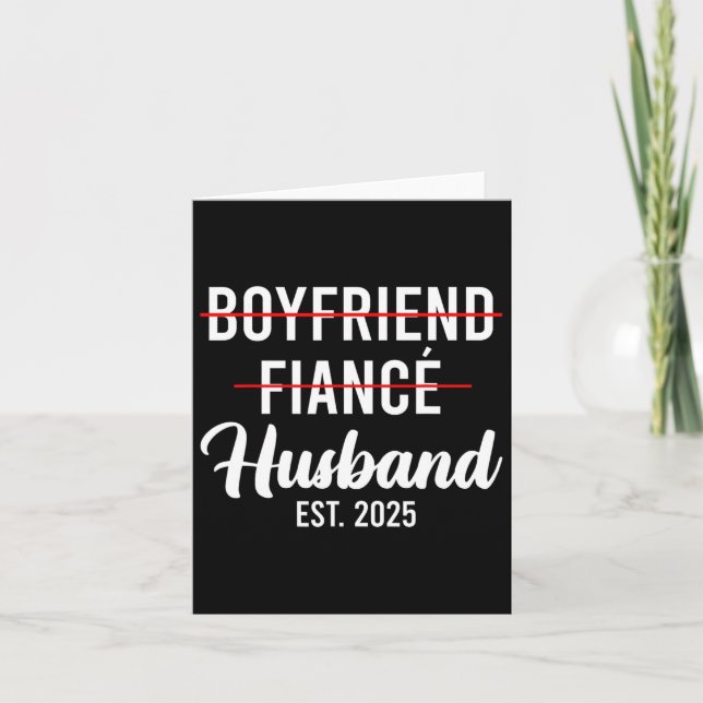 Boyfriend Fiance Husband Wedding Married Groom Est Card (Front)