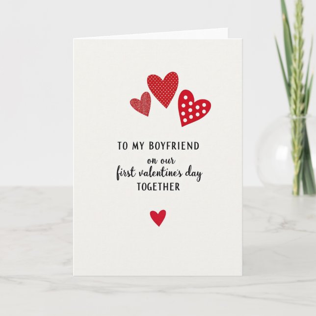 Boyfriend First Valentine Polka Card (Front)