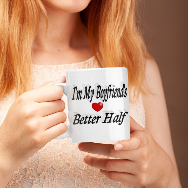 Boyfriend funny quote black text coffee mug (Creator Uploaded)