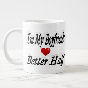 Boyfriend funny quote black text giant coffee mug