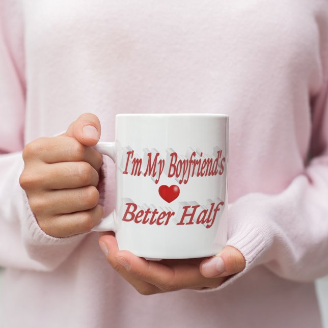 Boyfriend funny quote red text giant coffee mug (Creator Uploaded)