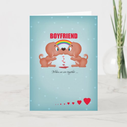 Boyfriend Gay Male Valentines Day Kissing Dogs An Holiday Card