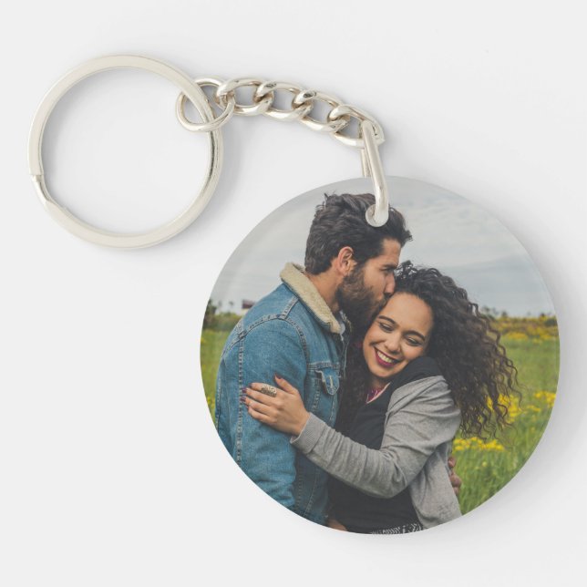 Boyfriend Girlfriend Custom Photo Create your own Keychain (Front)