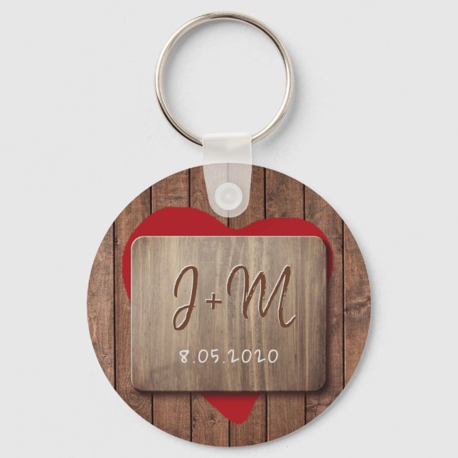 Boyfriend girlfriend initials personalized keychain (Front)
