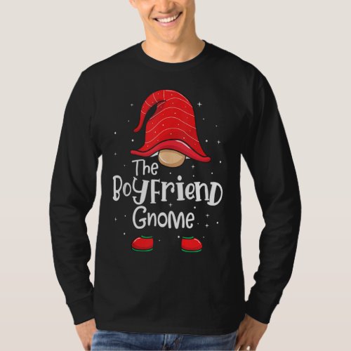 Boyfriend Gnome Funny Christmas Matching Family Pa T_Shirt