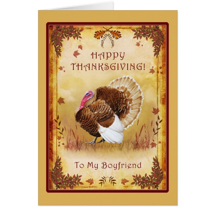 Boyfriend Happy Thanksgiving Turkey Card