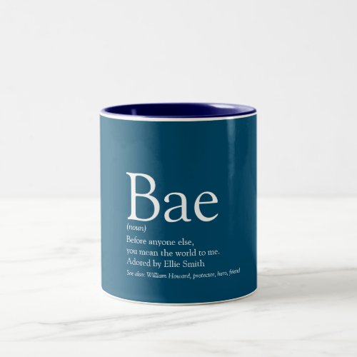 Boyfriend Husband Bae Definition Blue Two_Tone Coffee Mug