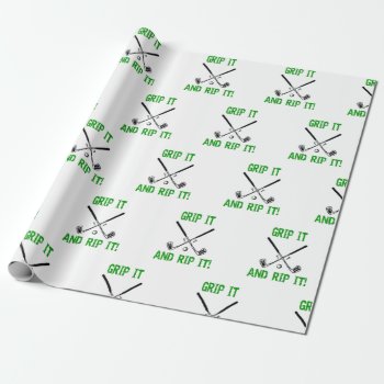 Boyfriend Husband Christmas Birthday Golfing Wrapping Paper by MoeWampum at Zazzle
