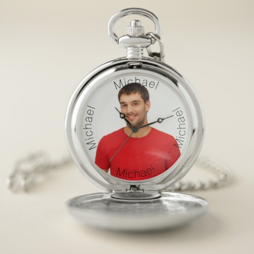 Boyfriend husband name photo pocket watch