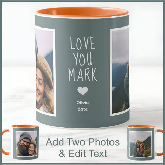 Boyfriend Husband Photo Text Gray C13 Anniversary  Mug