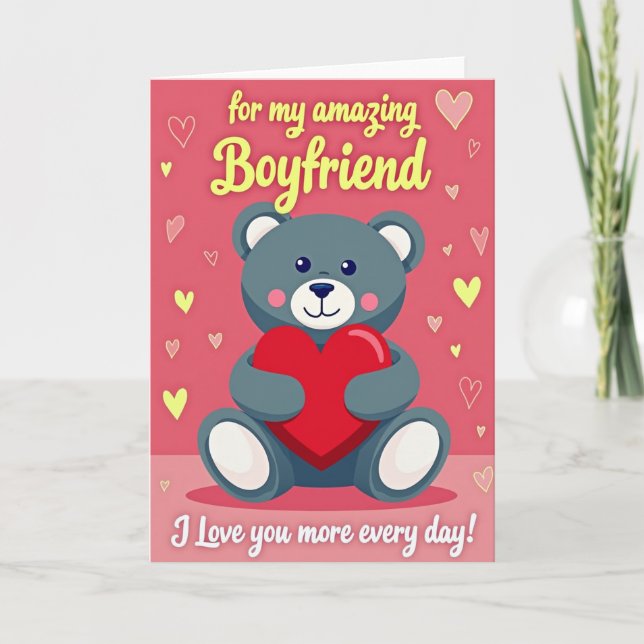 Boyfriend I Love You Bear Card (Front)