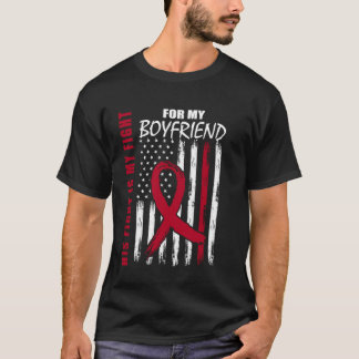 Boyfriend Multiple Myeloma Awareness American Flag T-Shirt