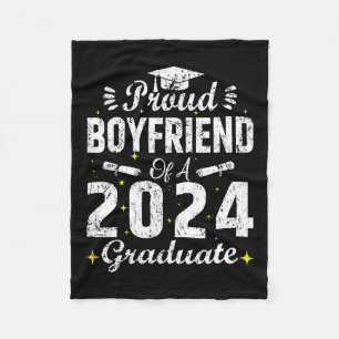 Boyfriend Of A Cl 2024 Graduate Graduation Senior Fleece Blanket
