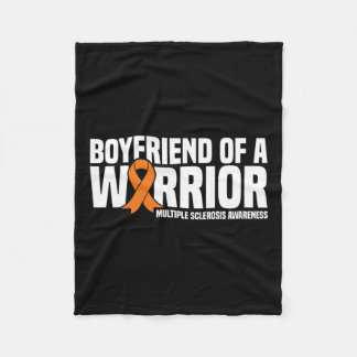 Boyfriend Of A Warrior Ms Multiple Sclerosis Aware Fleece Blanket