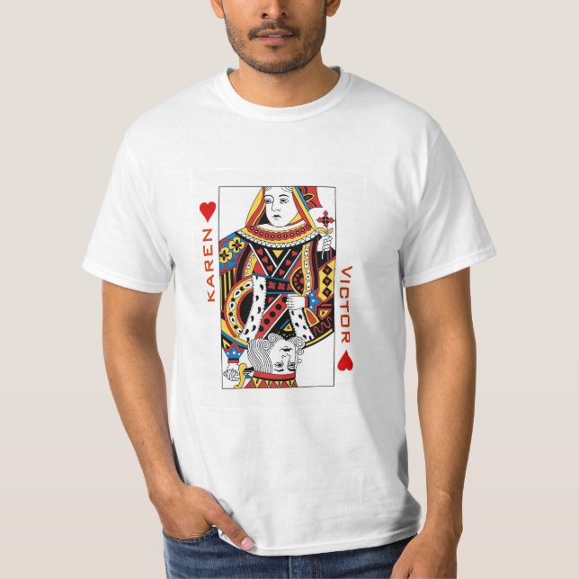 Boyfriend or Girlfriend Name on Playing Cards T-Shirt (Front)