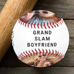 Boyfriend Personalized Photos Baseball<br><div class="desc">Celebrate the best boyfriend ever who is a baseball fan with this personalized "grand slam" baseball. You can easily personalize with two photographs (crop with the subject in the middle before uploading for best result), personalize the expression to "I Love You" (e.g., "Happy Birthday") and the expression "Grand Slam Boyfriend."...</div>