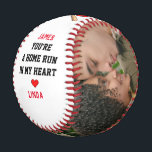 Boyfriend Photo Baseball<br><div class="desc">Cute valentine baseball gift featuring the name of your boyfriend,  the saying "you're a home run in my heart",  and your name. Plus 2 photos for you to customize with your own to make this an extra special valentines/birthday gift.</div>