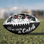 Boyfriend Photo Football<br><div class="desc">Cute valentine football gift featuring the name of your boyfriend,  the saying "you're such a catch",  a red heart,  and your name. Plus 5 photos for you to customize with your own to make this an extra special valentines/birthday gift.</div>