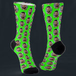 Boyfriend Photo for Girlfriend Bright Green Fun Socks<br><div class="desc">These boyfriend photo (for girlfriend) fun bright green socks feature your own photo in trendy offset pattern and are a cute way for your girlfriend or wife to remember you as she pulls on her socks! This is a great Christmas or birthday gift and your girlfriend or wife will love...</div>