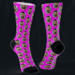 Boyfriend Photo for Girlfriend Bright Pink Fun Socks<br><div class="desc">These boyfriend photo (for girlfriend) fun bright pink socks feature your own photo in trendy offset pattern and are a cute way for your girlfriend or wife to remember you as she pulls on her socks! This is a great Christmas or birthday gift and your girlfriend or wife will love...</div>